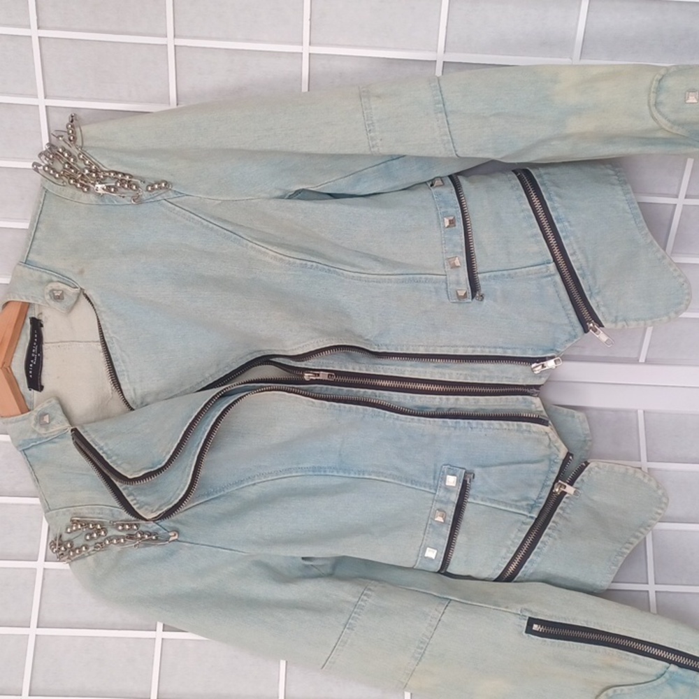 Akira Chicago Denim Distressed Jacket
